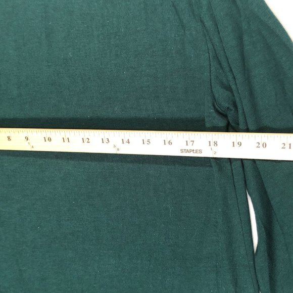 Amaryllis Womens Size M Emerald Boatneck Top Bell 3/4 Sleeve Blouse - Picture 3 of 5